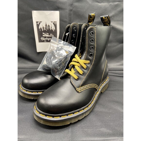 Dr. Martens 1460 Pascal Black Leather Lace Up Boots Men Size 4 Women Size 5 New - Picture 11 of 12